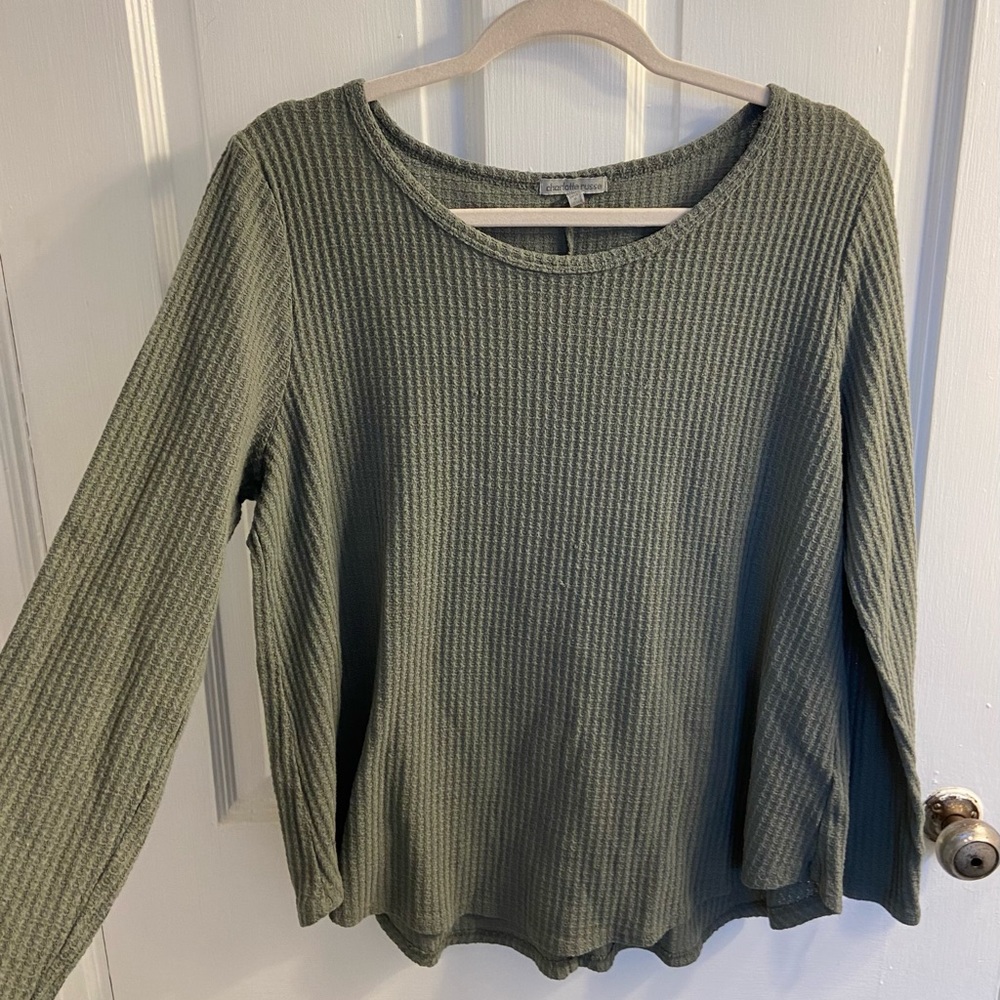 Waffle knit sweater